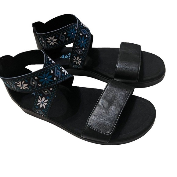 Alegria Sandal Size 38 US 8-8.5 Lucia Aqua Adjustable Cross-Strap Sandals - Picture 3 of 8